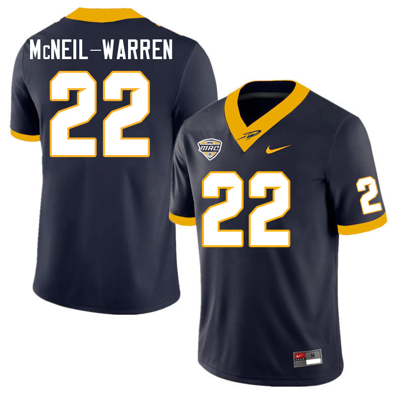 Toledo Rockets #22 Emmanuel McNeil-Warren College Football Jerseys Stitched Sale-Navy